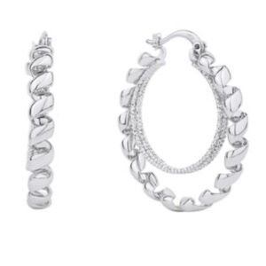 And Now This Silver Plated Hoop Earrings